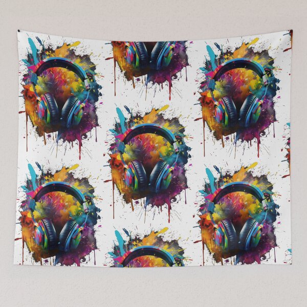 Item preview, Headphones with exploding colors designed and sold by art8085.