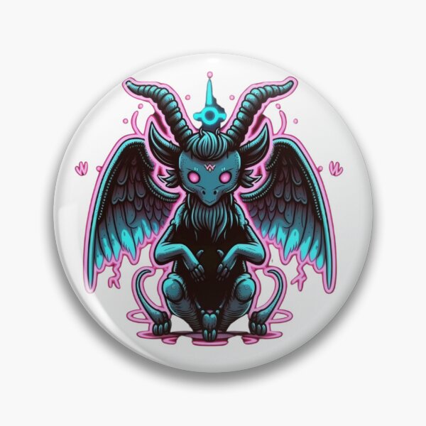 Artikelvorschau, Neon Baphomet Cartoon Digitaldruck | Digitale Kunst | Baphomet-Kunst | Baby-Baphomet-Kunst entworfen und verkauft von cutesykreations.