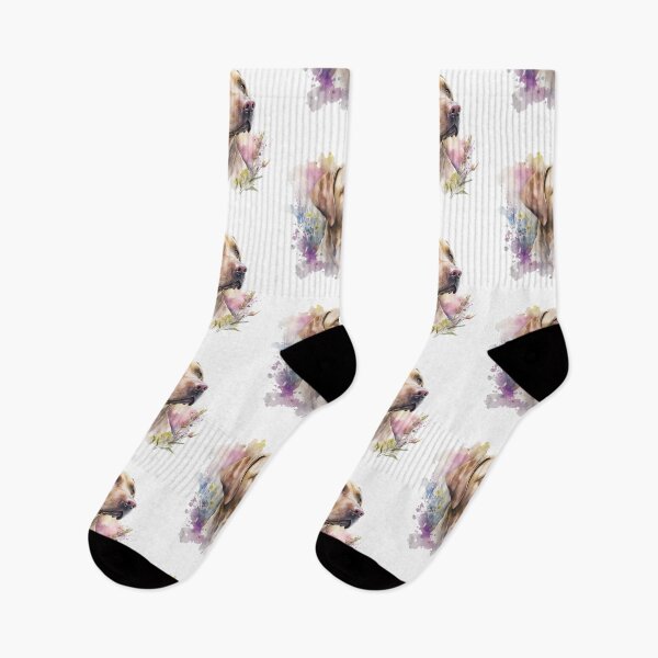 Item preview, Labrador Floral Watercolour Print designed and sold by DexterFRL.