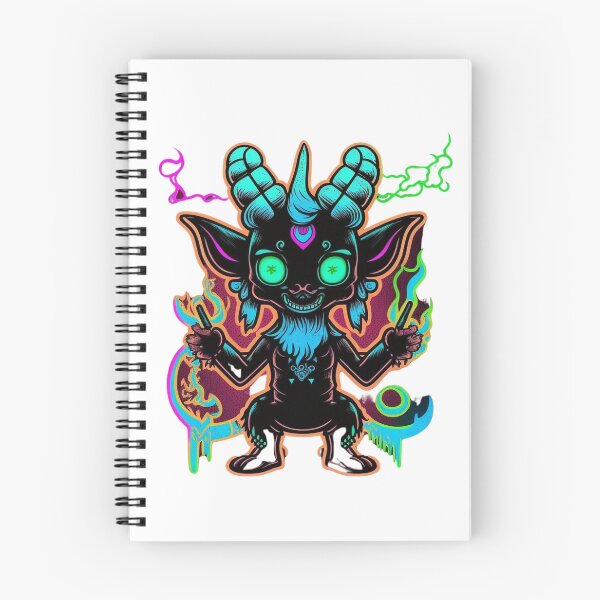 Item preview, Neon Baphomet Cartoon Digital Print | Digital Art | Baphomet Art | Baby Baphomet Art designed and sold by cutesykreations.