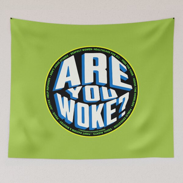 Artikelvorschau, PMD00714 Progressive Movement Designs lustiges Are You Woke-Design zeigt, dass Sie aufgewacht sind und progressive politische Ziele für progressive Demokraten und Unabhängige sowie Anhänger von Bernie Sanders unterstützen entworfen und verkauft von ProgressiveLeft.