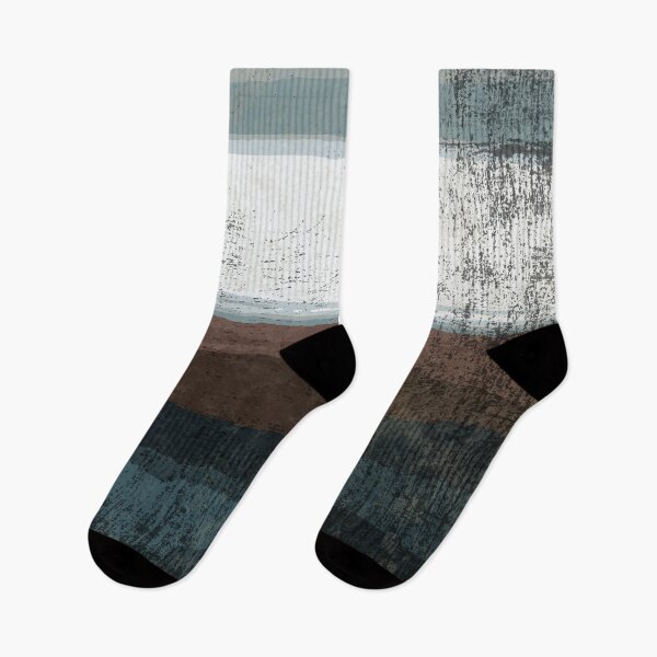 Item preview, Brown, turquoise, abstract, colored strip, worn pop, abstract Watercolor designed and sold by Collagedream.