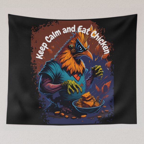 Aperçu de l'œuvre Keep Calm and Eat Chicken - Get Your Fill of Chicken - Our Funny & Cute Design créée et vendue par Chromatic-Art.