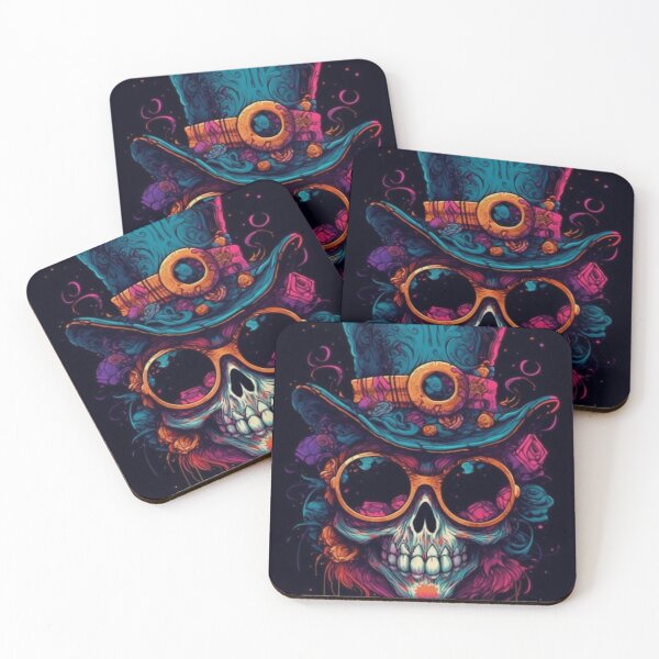 Item preview, Whimsical Psychedelic Skull Madhatter Graphic Design V.18 designed and sold by Pexelpanoramas.