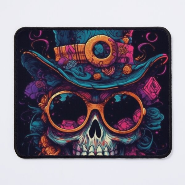 Item preview, Whimsical Psychedelic Skull Madhatter Graphic Design V.18 designed and sold by Pexelpanoramas.