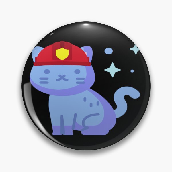 Item preview, A blue cat with a fireman's helmet designed and sold by The-Blue-Feline.