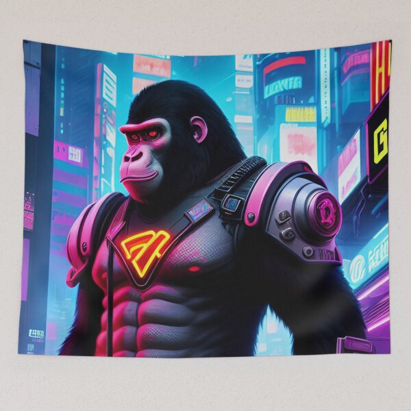 Item preview, Cyberpunk Ape Futuristic Art designed and sold by CyberArtWorld.