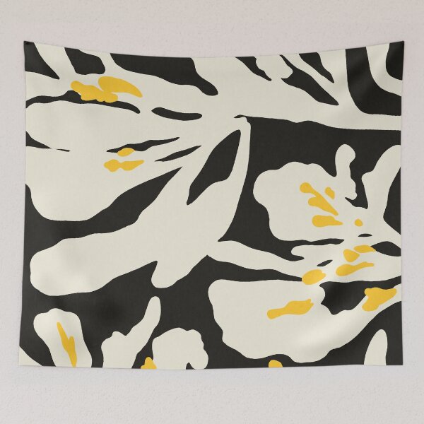 Item preview, Matisse Inspired Floral Monochrome Abstract designed and sold by trajeado14.