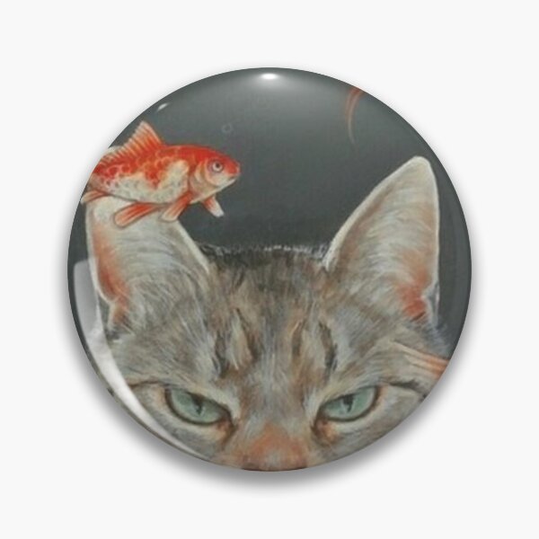 Item preview, cat with fish designed and sold by manaspictures.