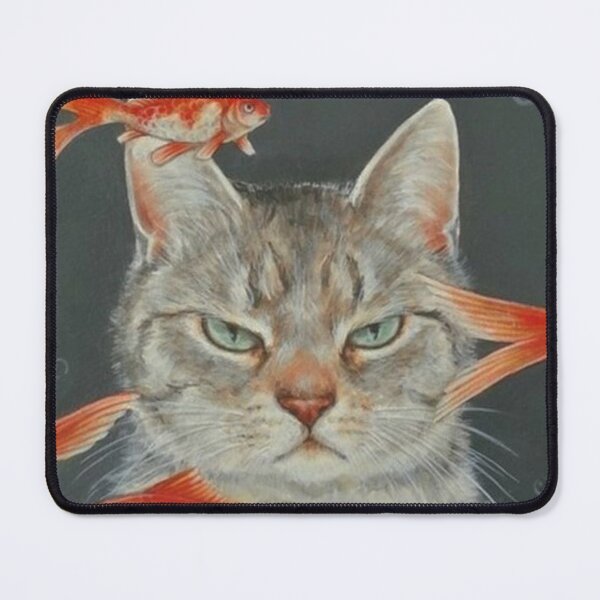 Item preview, cat with fish designed and sold by manaspictures.