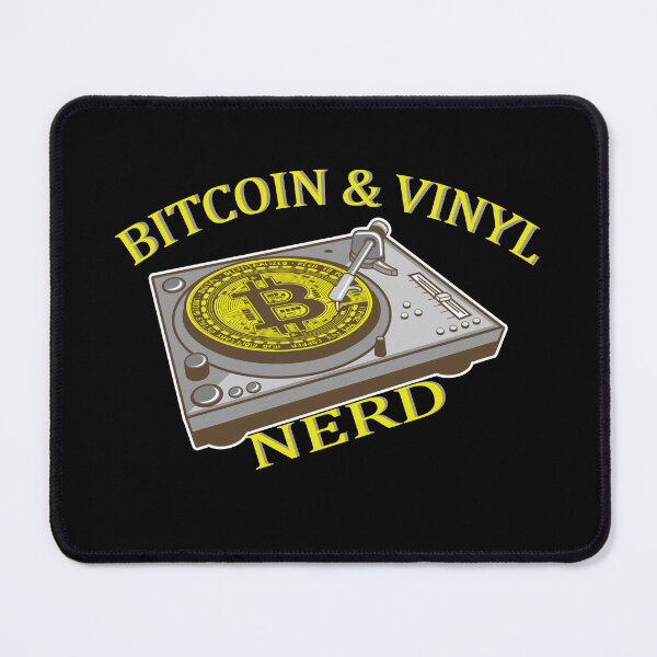 Item preview, T-shirt for nerds of vinyl records and Bitcoin cryptocurrency designed and sold by Jumboprint.