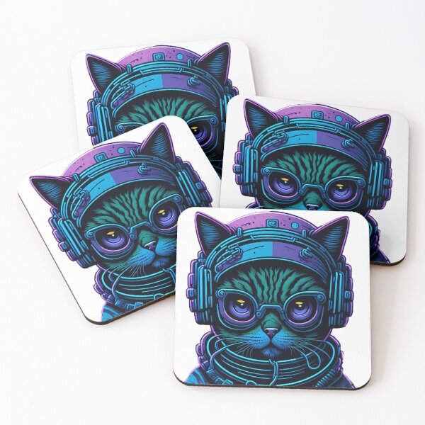Item preview, Colourful Graffiti Space Cat designed and sold by ArtsyWishesShop.