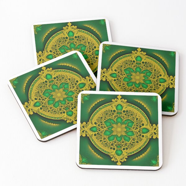 Item preview, Mandala Emerald Green Gold Filigree Cross Gems Mandalas Emerald Green Gold Filigree Gems - Mandalas designed and sold by internlvisions.
