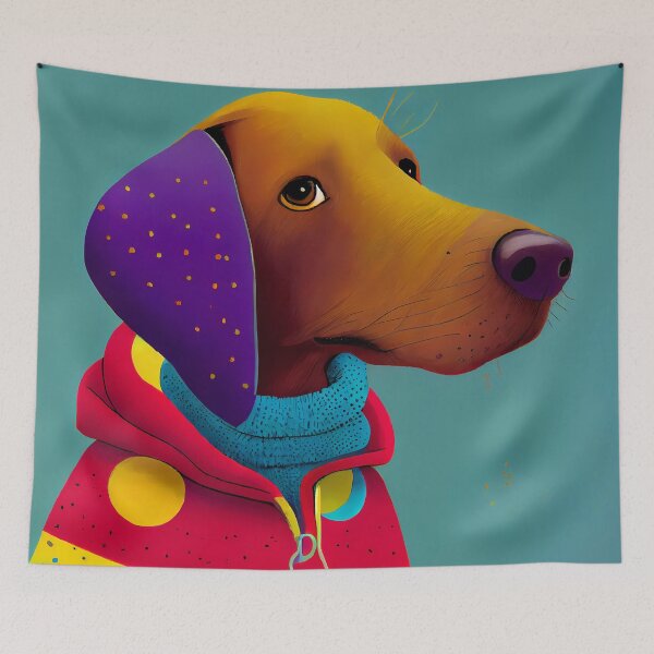 Item preview, Dog : Contemporary Art Illustration designed and sold by MTJ-Mushrooms.