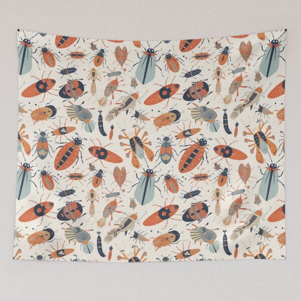 Item preview, Beetle and bug seamless pattern. designed and sold by AusraB.