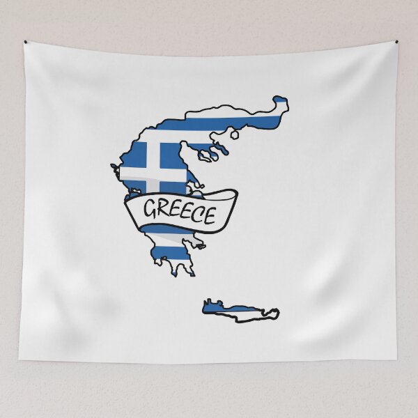 Item preview, Greece Map with Flag designed and sold by ninoni.