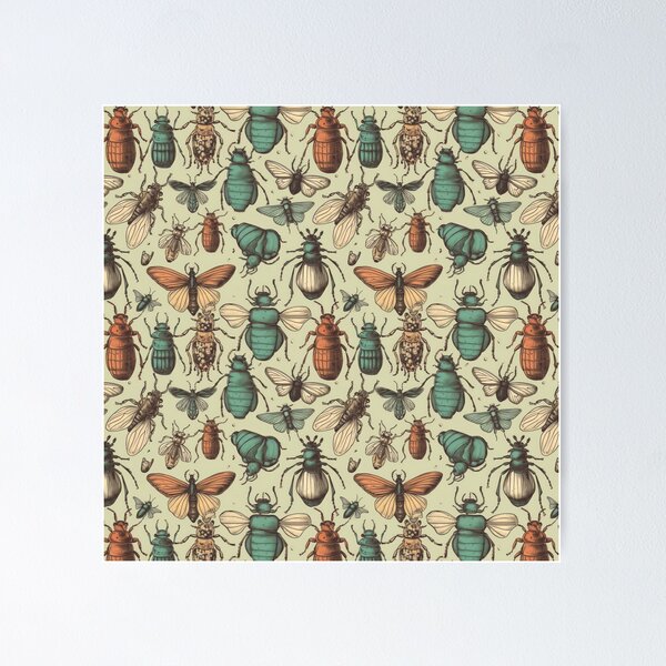 Item preview, Beetle and bug seamless pattern. designed and sold by AusraB.