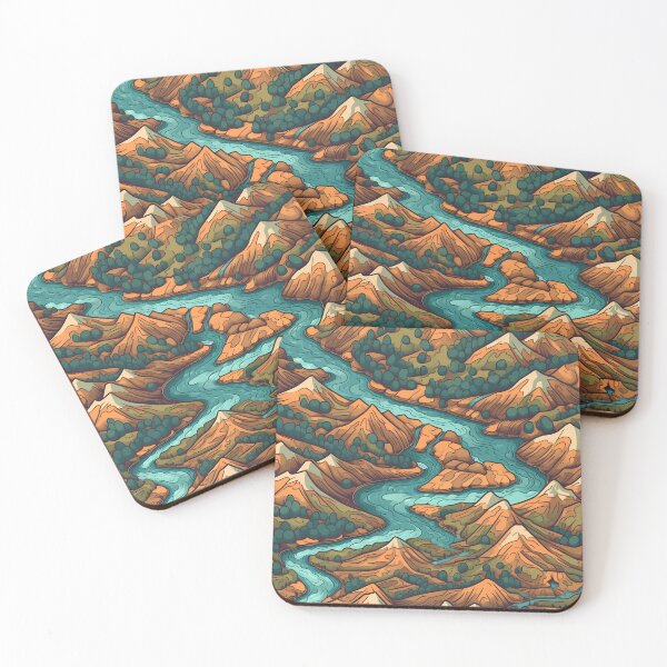 Item preview, Cartoon Mountain River Pattern designed and sold by polonuim210.