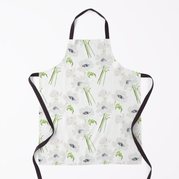 Item preview, White watercolor anemone pattern designed and sold by Ilze Lucero.