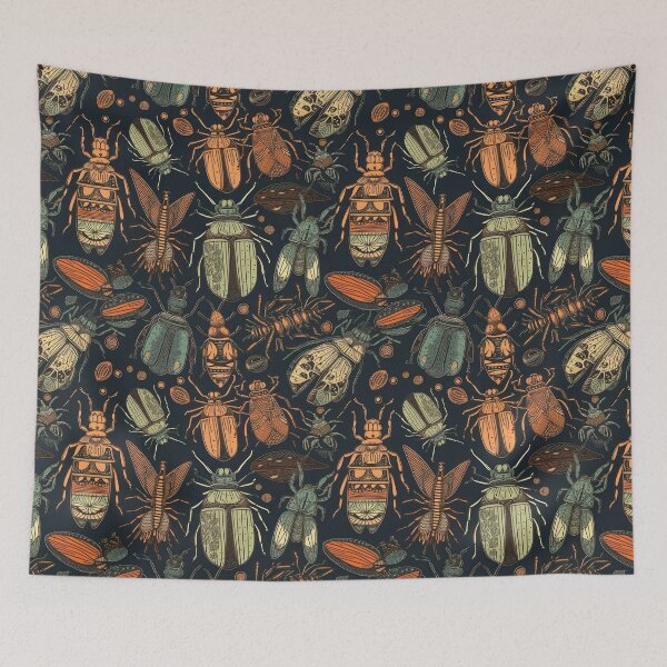 Item preview, Beetle and bug seamless pattern. designed and sold by AusraB.