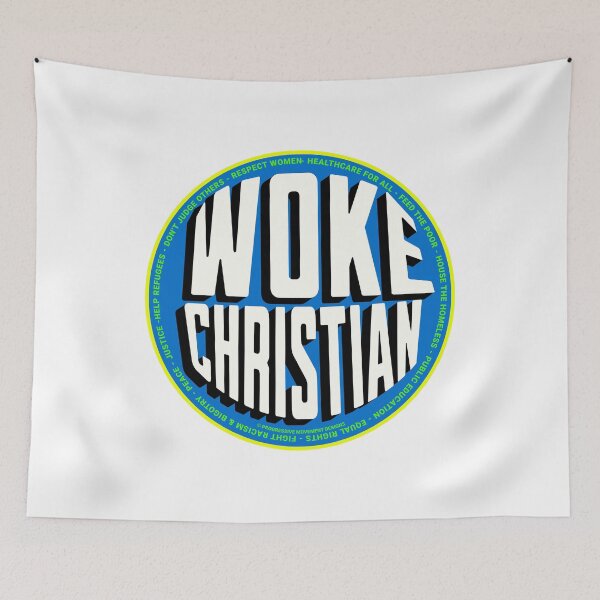 Item preview, PMD00721 Progressive Movement Designs Woke Christian design shows you are woke and support progressive policy goals for progressive Democrats and Independents and Bernie Sanders supporters designed and sold by ProgressiveLeft.