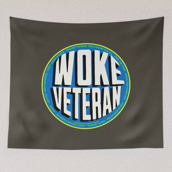 Artikelvorschau, PMD00723 Das Woke Veteran-Aktivisten-Design von Progressive Movement Designs zeigt, dass Sie aufgewacht sind und progressive politische Ziele für progressive Demokraten und Unabhängige sowie Anhänger von Bernie Sanders unterstützen entworfen und verkauft von ProgressiveLeft.