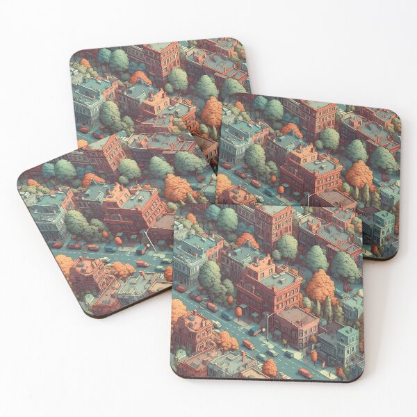 Item preview, Cartoon Isometric City Pattern designed and sold by polonuim210.