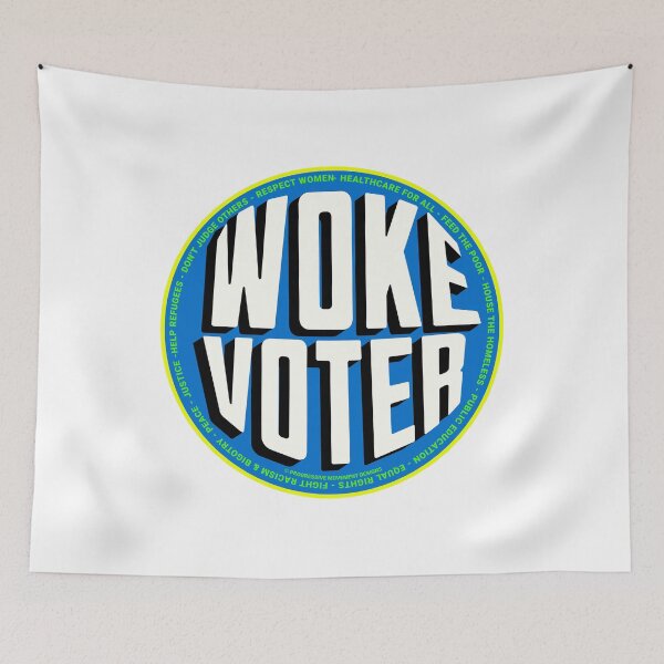 Item preview, PMD00724 Progressive Movement Designs Woke Voter design shows you are woke and support progressive policy goals for progressive Democrats and Independents and Bernie Sanders supporters designed and sold by ProgressiveLeft.