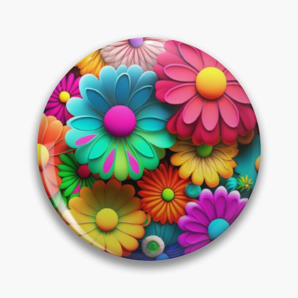 Item preview, Vibrant Summer Floral Design - Colorful Round Design designed and sold by Bouchey.
