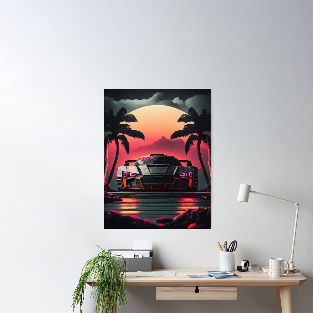Audi R8 LMS Ultra Vaporwave Poster for Sale by VibrantView