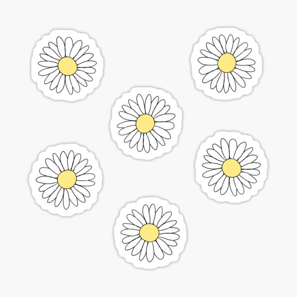 Cute Daisy Flower Pattern Sticker