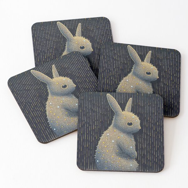 Item preview, Sad Bunny Illustration in Pointillism Style designed and sold by RK - Shop.