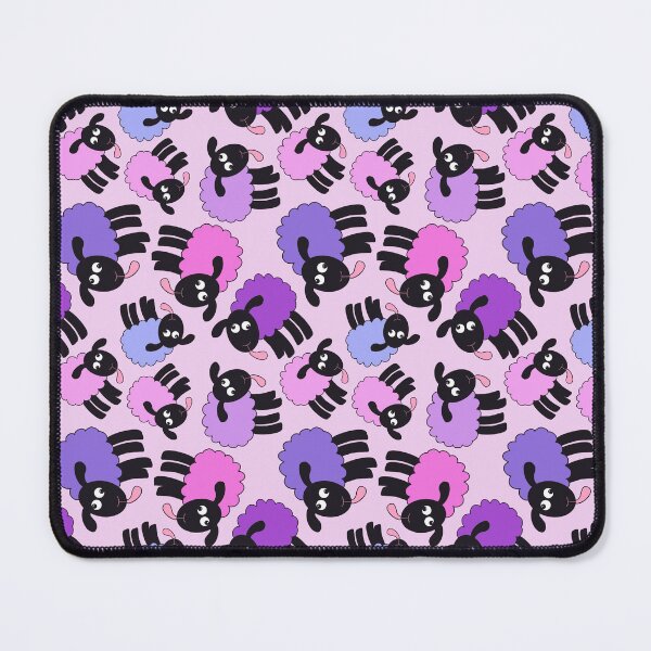 Item preview, Wonky pink and purple sheep on pink designed and sold by QuirkyCraftz.