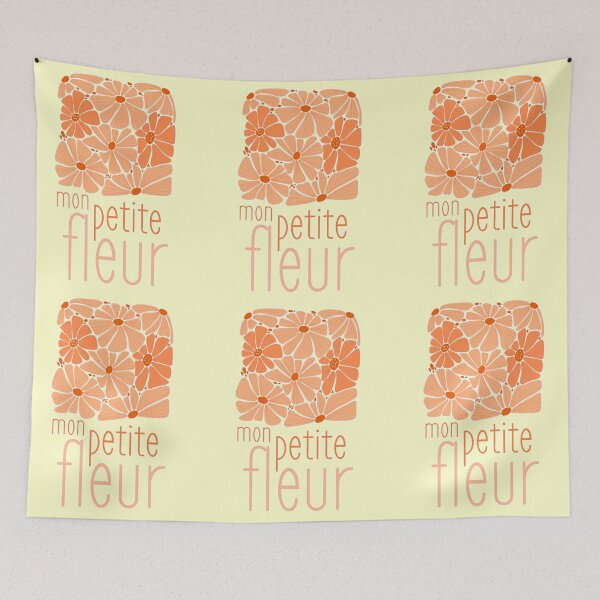 Item preview, Hello Spring Groovy Orange My Hippie Soul Little Flower French Quotes designed and sold by Renata Illustrata.