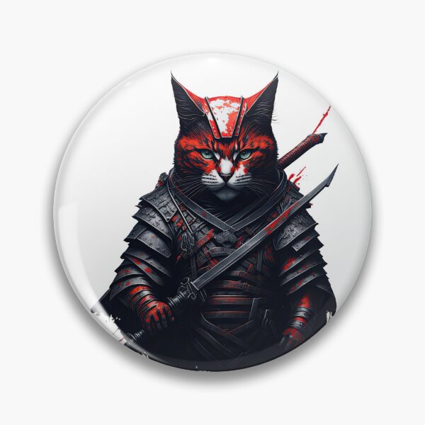 Artikelvorschau, Samu-Cats: Japanische Samurai-Schwarze Katze entworfen und verkauft von OmStyleStudio.
