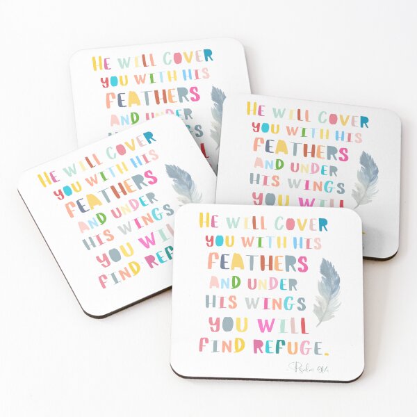 Item preview, He will cover you with his feathers, and under his wings you will find refuge. Psalm 91:4 designed and sold by JCL Design Studio.
