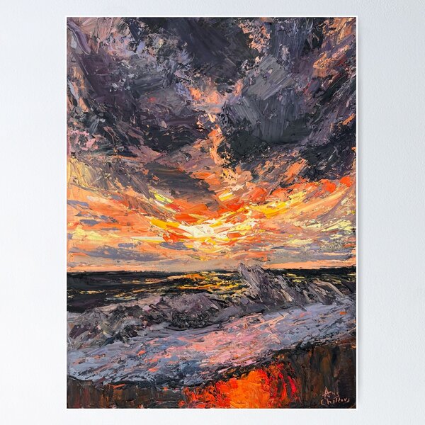 Item preview, Sunset, Oil Painting designed and sold by artbyanastasiia.