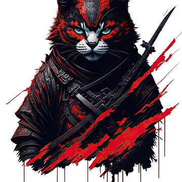 Samu-Cats: Japanese Samurai Black Cat | Poster