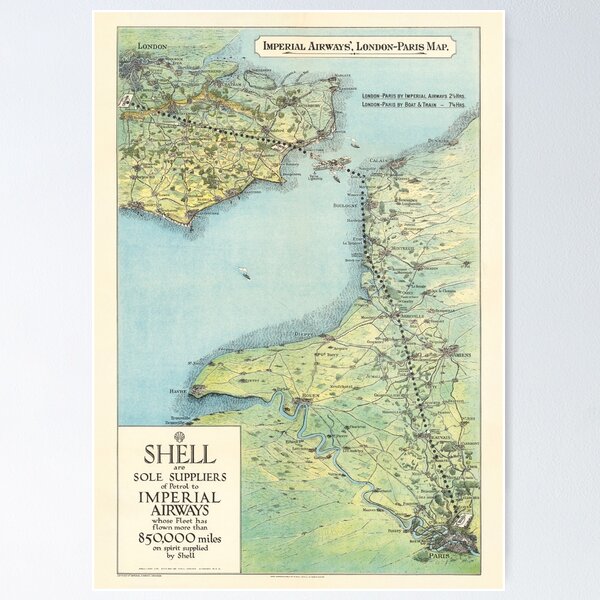 London to Paris Flight 1928 Poster