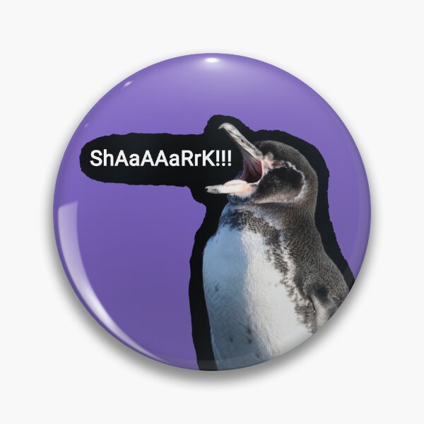 Artikelvorschau, Galapagos Penguin spots a Shark (Light Purple #795FC1 Background) entworfen und verkauft von SBPenguins.