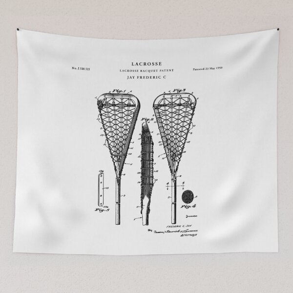 Item preview, lacrosse Patent Drawing Blueprint designed and sold by Vintago.