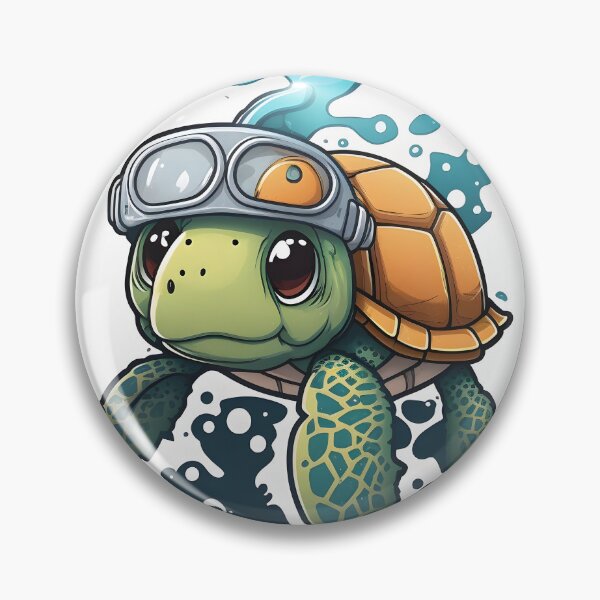 Item preview, Cute Turtle Swimming Wearing Goggles designed and sold by BHDesignCo.