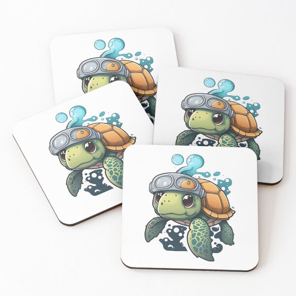 Item preview, Cute Turtle Swimming Wearing Goggles designed and sold by BHDesignCo.