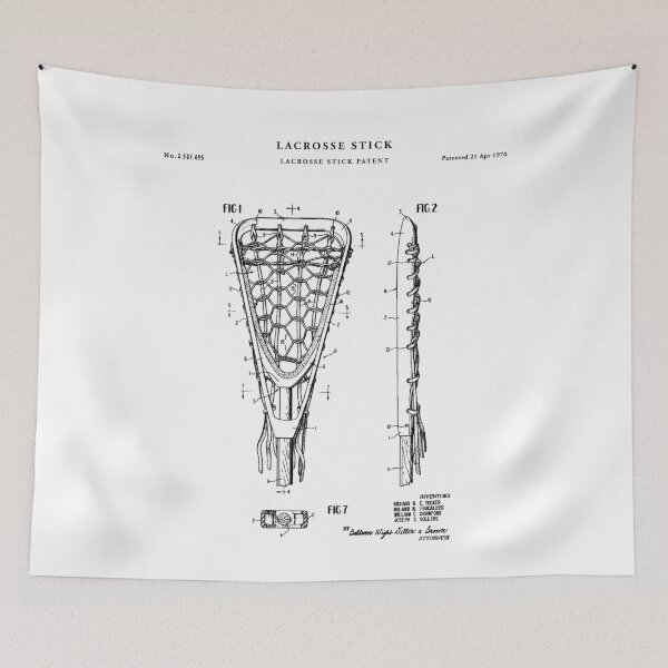 Item preview, Lacrosse Stick Patent Drawing Blueprint designed and sold by Vintago.