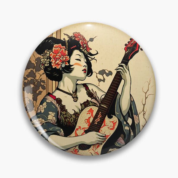 Item preview, Traditional Japanese Geisha Playing Guitar designed and sold by entwithanaxe.