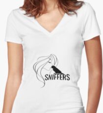 SNIFFERS Women's Fitted V-Neck T-Shirt