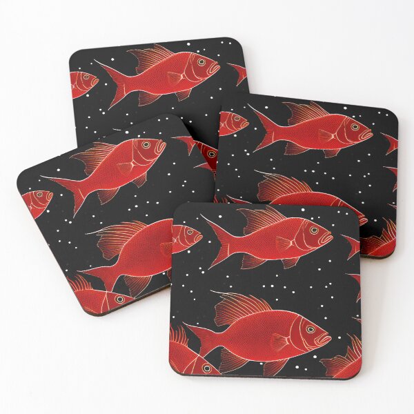 Item preview, A School of Red Fish Pattern 1 designed and sold by atangerprints.