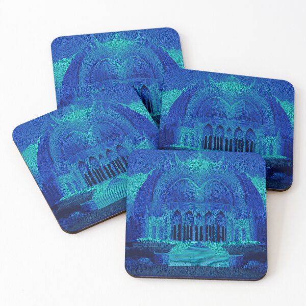 Item preview, *FANTASTIC FUTURISTIC DREAMING ADORATION BLUE BAHA'I HOUSE ART PAINTING* designed and sold by Ralek.