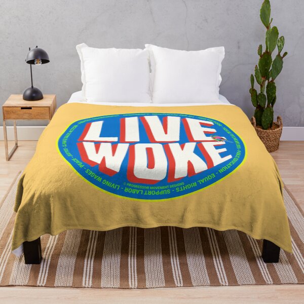Item preview, PMD00733 Progressive Movement Designs Live Woke design shows you are woke and support progressive policy goals for progressive Democrats and Independents and Bernie Sanders supporters designed and sold by ProgressiveLeft.