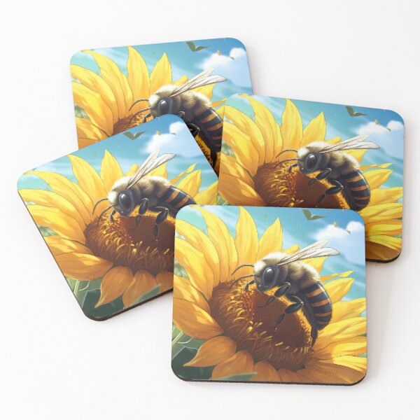 Item preview, Bee on a sunflower artwork designed and sold by Pixel  Playground.